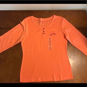 Orange Large Three Button Margaritaville Shirt